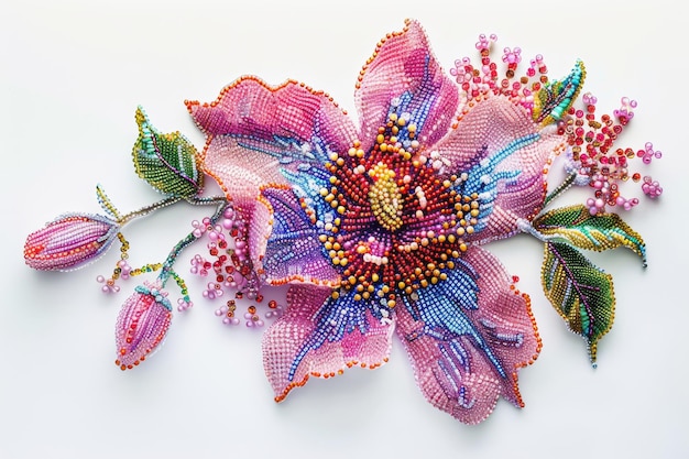 Detale haftu kwiatowego